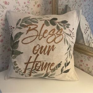 Decorative Pillow with Bless Our Home Design
